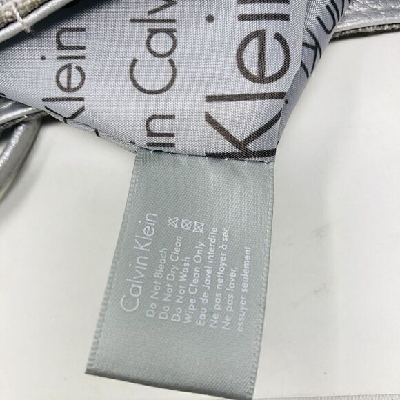 Calvin Klein Gray Canvas Travel Tote Bag Snap Close 16”x12” - Picture 5 of 6